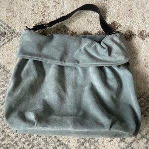 Large Blue Leather Sundance Bucket Purse